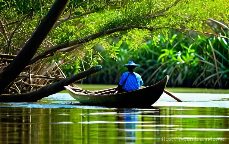 감비아에서 모험 여행하기 - **Gambian Sunset Beach Serenity**
    "A wide, pristine golden sand beach in The Gambia at sunset. T...