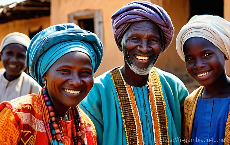 감비아 부족 및 민족성 - **Prompt 1: A Vibrant Gambian Gathering**
    "A heartwarming scene depicting a diverse group of Gam...